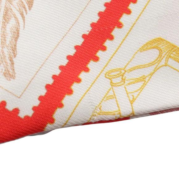HERMES Red Silk Scarf - Picture 6 of 8
